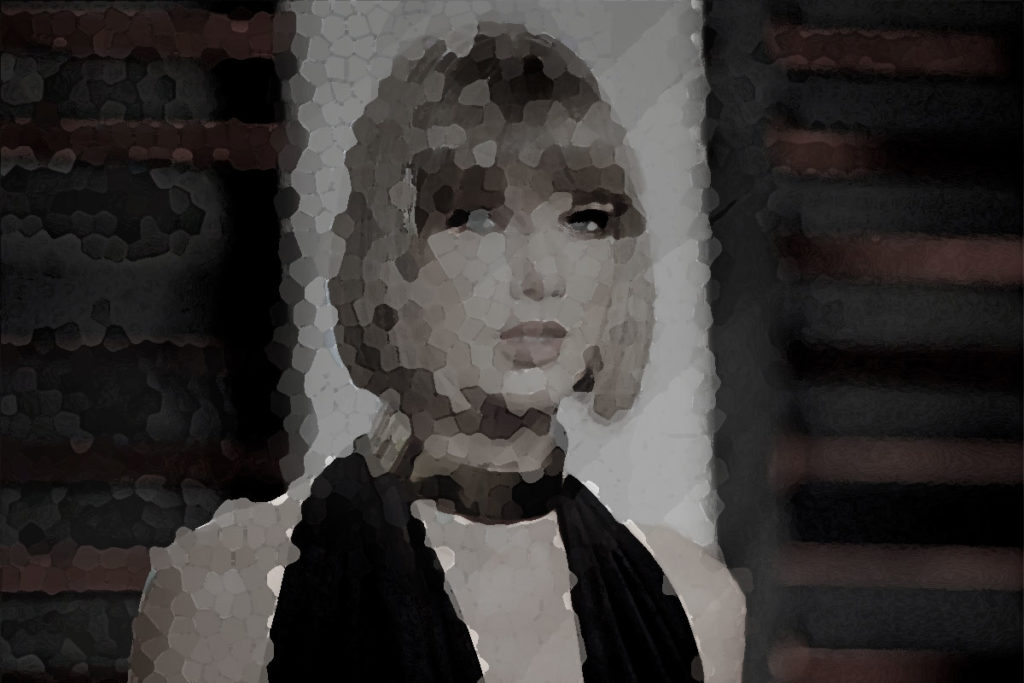 A stylized photo of Taylor Swift.